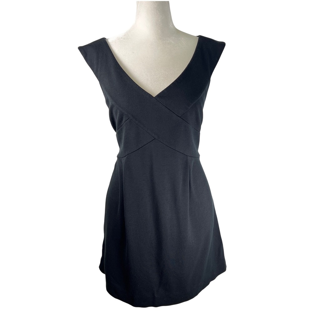 Cynthia‎ Steffe Black Crossover V-Neck Sleeveless Ponte Tunic Womens Medium